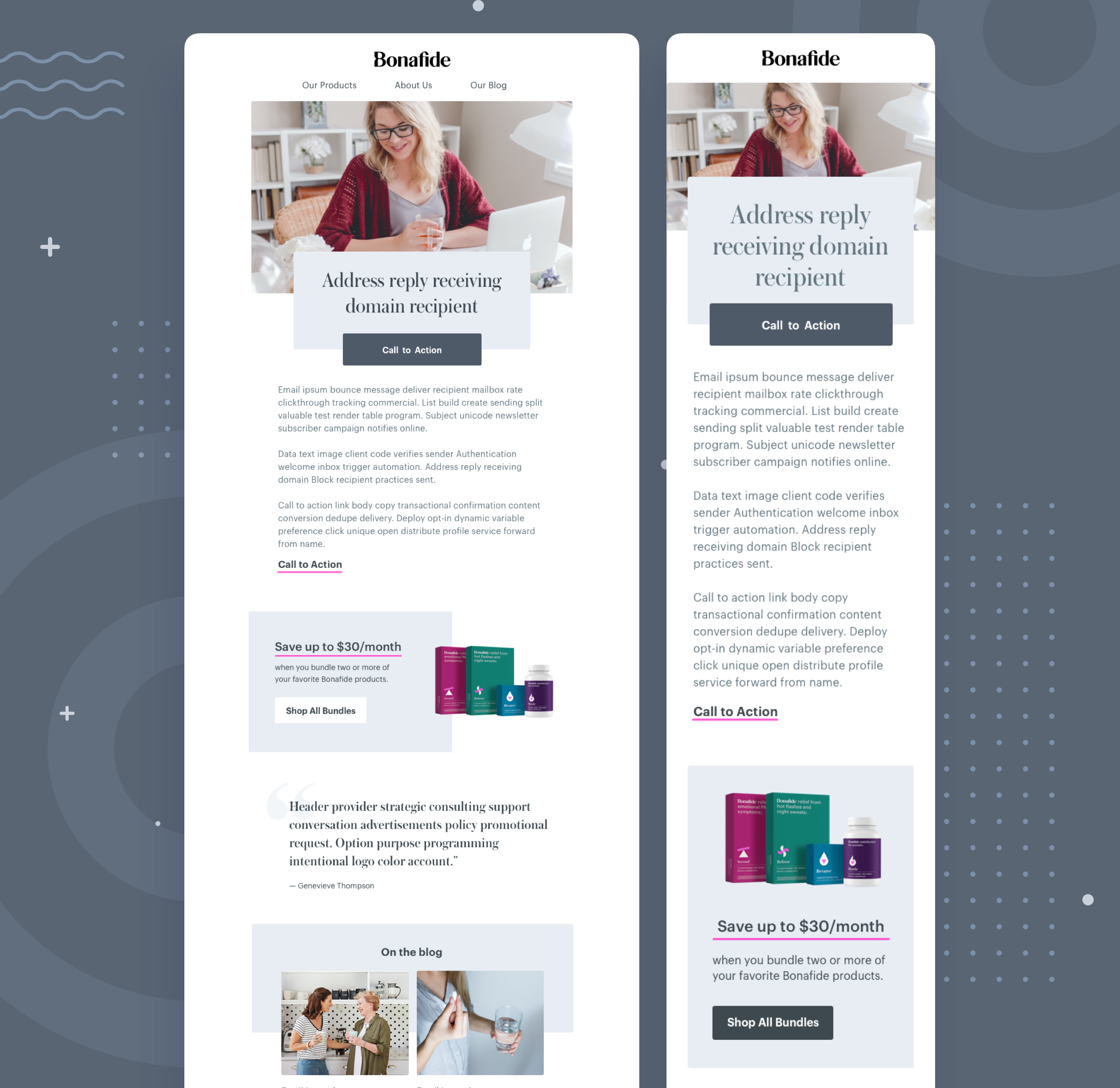 DTC Women's Health Newsletter Template